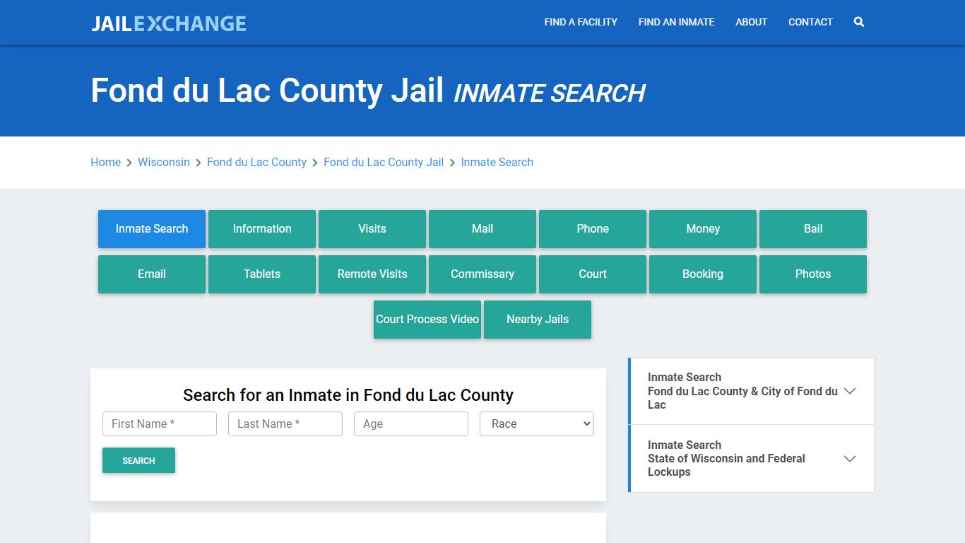 Fond du Lac County Jail, WI Inmate Search: Roster & Mugshots