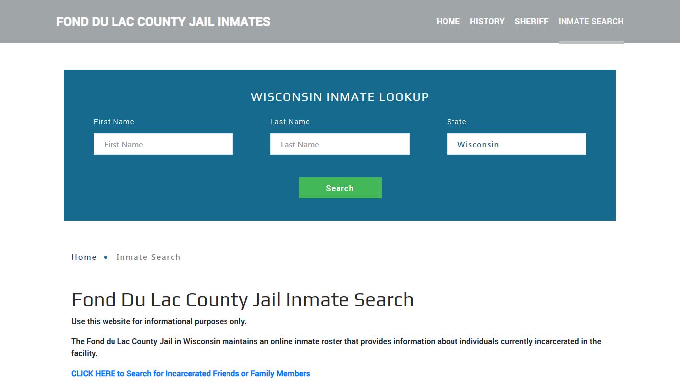 Fond Du Lac County, WI Detainee Lookup